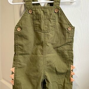 Carter's Green Overalls with Dinosaur Spikes